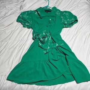 Adrienne Vittadini Emerald Wrap Dress